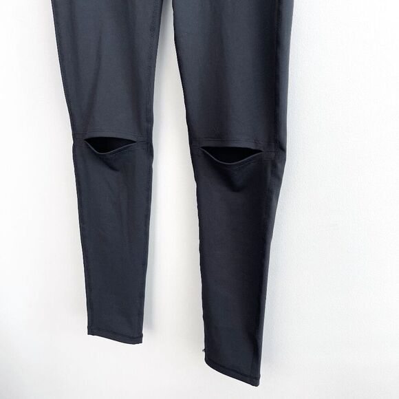 NWOT Carly Jean Los Angeles Womens Mid-Rise Split hole Legging Black Large - Picture 10 of 11